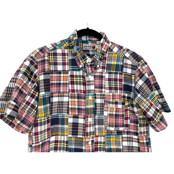 A BATHING APE PIRATE STORE PLAID BUTTON DOWN SHIRT - Picture 2 of 9